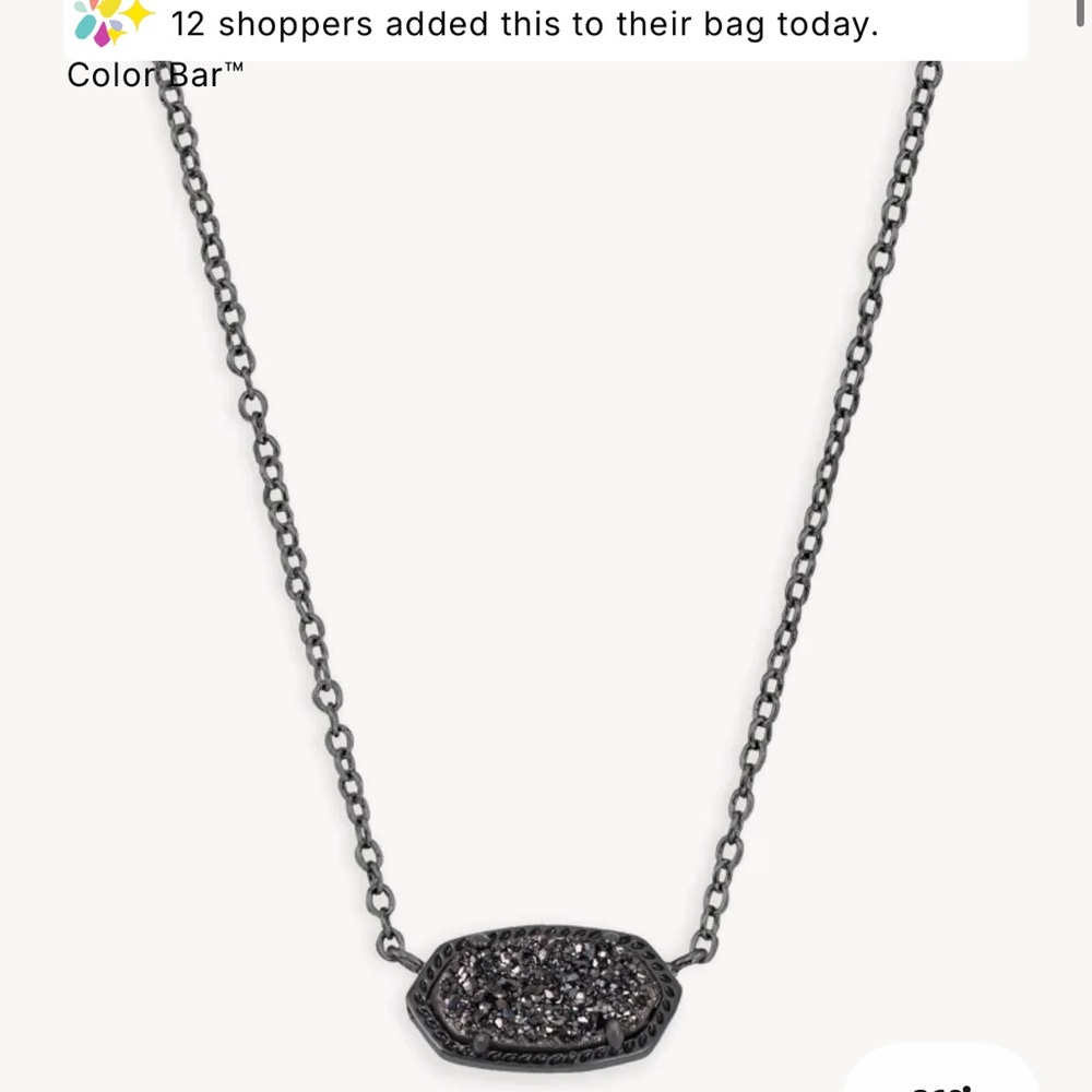 Kendra Scott Elisa Pendant in Black Drusy- NWOT